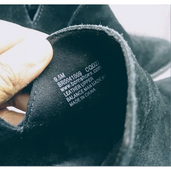 Born Kerri Boots Black Distressed Suede Ankle Zip Booties Cutout Womens Size 9.5 - Picture 8 of 10